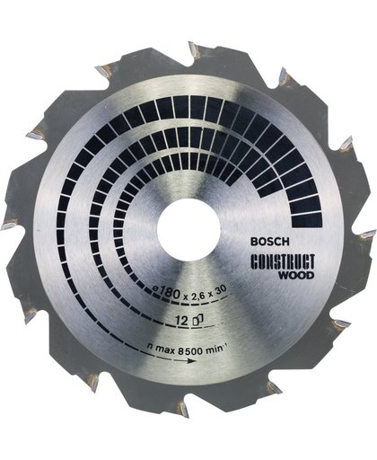 Bosch Cirkelzaagblad Construct Wood 180 x 30/20 x 2,6 mm, 12