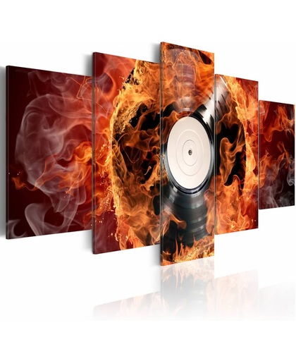 Schilderij - Vinyl in vlammen
