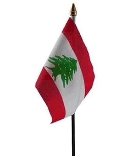 Libanon mini vlaggetje op stok 10 x 15 cm
