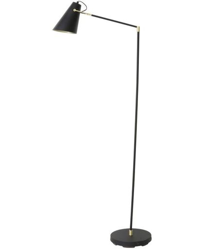 Light & Living Vloerlamp  BORRE 111x28x205 cm  -  zwart+mat goud /glans wit