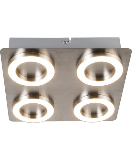 QAZQA Hoop - Plafondlamp - 4 lichts - 230 mm - staal
