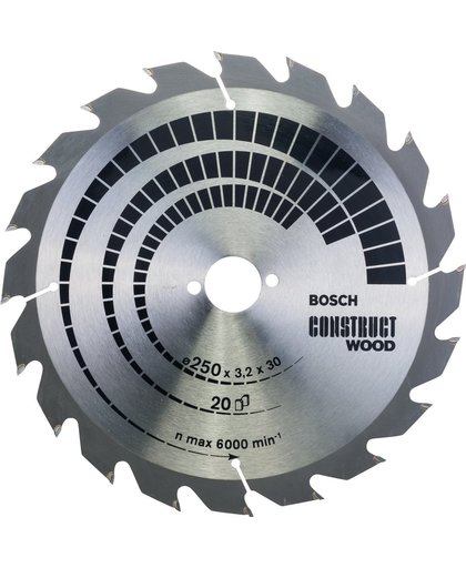 Bosch - Cirkelzaagblad Construct Wood 250 x 30 x 3,2 mm, 20