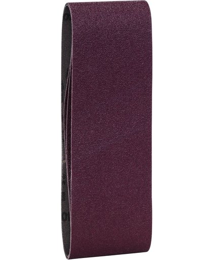 Bosch - 3-delige schuurbandenset voor bandschuurmachines, rode kwaliteit 80, ongeperforeerd, gespannen