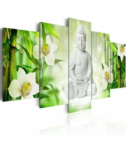 Schilderij - Witte Boeddha