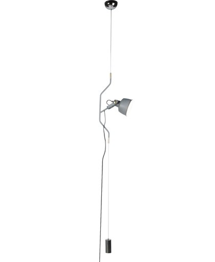 QAZQA Moderne hanglamp grijs in hoogte verstelbaar - Contra
