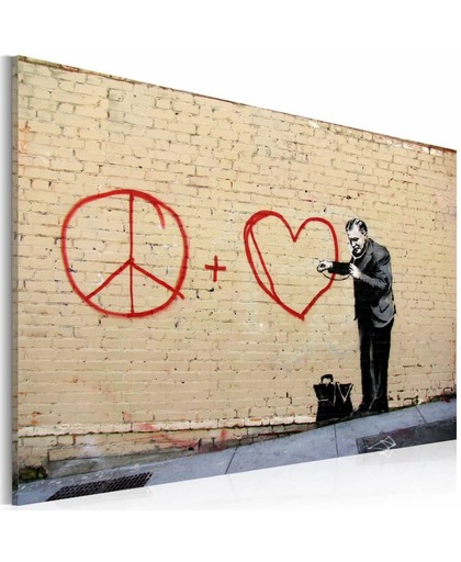 Schilderij - Peace and love doctor (Banksy) 40x60cm