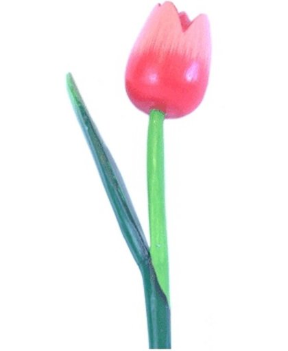 Houten tulp op steel rood 35 cm