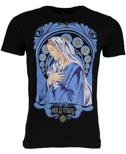 Mascherano T-shirt - Holy Mary - Zwart - Maat: XL