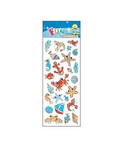 Stickervel zeedieren - 31 x 11 cm - dieren stickers