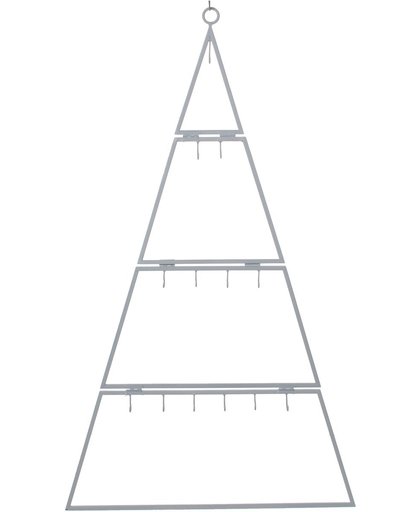 HHCP Decoratie hanger Kerstboom - Wit - Metaal - 48x80