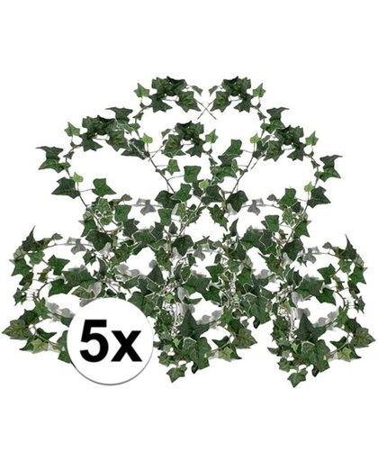 5x Groene klimop Hedera Helix 180 cm - Kunstplanten