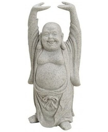 Boeddha beeld grijs 16 cm van polystone