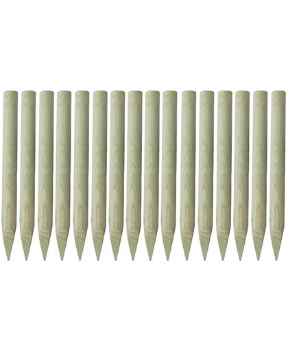 vidaXL Schuttingpaal met punt 5x100 cm geïmpregneerd hout 16 st