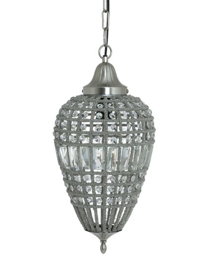 Light & Living Hanglamp  CHARLENE druppel Ø25x50 cm  -  nikkel-kristal