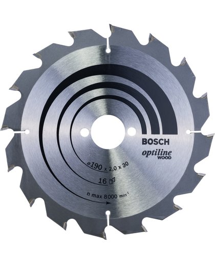 Bosch - Cirkelzaagblad Optiline Wood 190 x 30 x 2,0 mm, 16