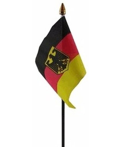 Duitsland met adelaar mini vlaggetje op stok 10 x 15 cm