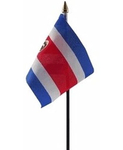 Costa Rica mini vlaggetje op stok 10 x 15 cm