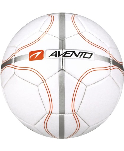 Avento Voetbal Glossy PVC - League Defender - Wit/Oranje/Zilver - 5