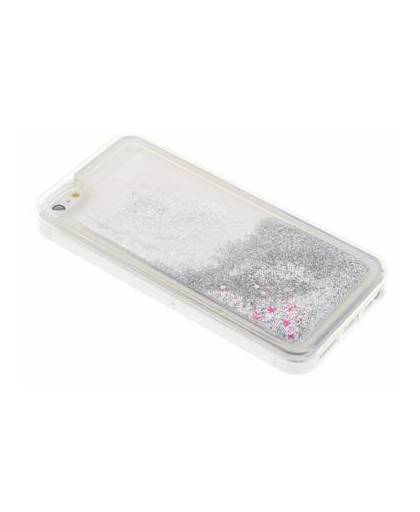 Zilveren liquid glitter case voor de iphone 5 / 5s / se