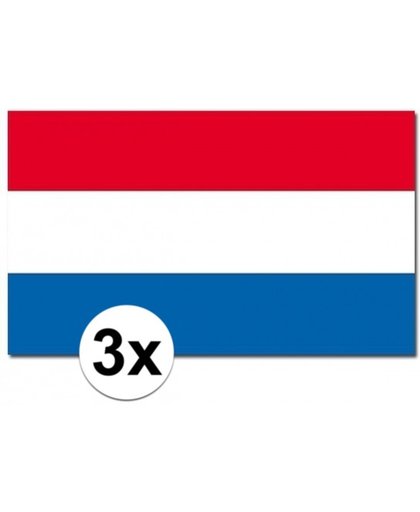 3x Vlaggen Nederland 90 x 150 cm