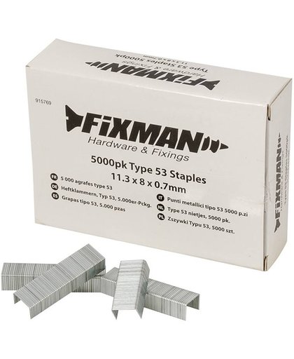 Fixman Type 53 Nietjes, 5000 Stuks 11,3 X 8 X 0,7 Mm