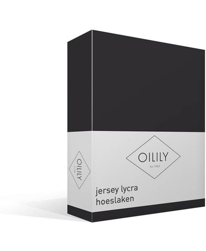 Oilily - Jersey Lycra - Hoeslaken - Eenpersoons - 80/90x200/220 cm - Anthracite