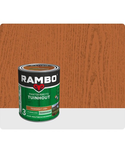 Rambo Tuinhout pantserbeits zijdeglans transparant teakhout 1204 750 ml