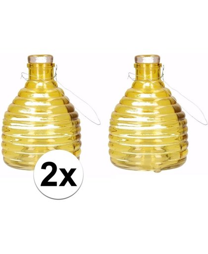 2x Wespenvangers / wespenval van geel glas 18 cm