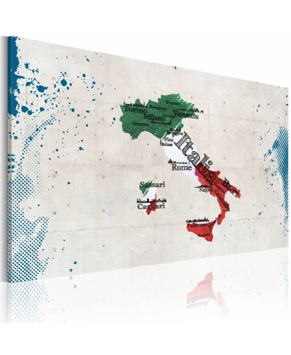 Schilderij - Kaart van Italië