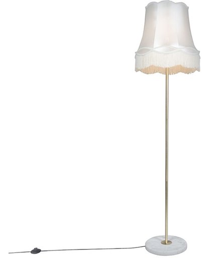 QAZQA FL Granny - Vloerlamp met lampenkap - 1 lichts - H 1750 mm - crème
