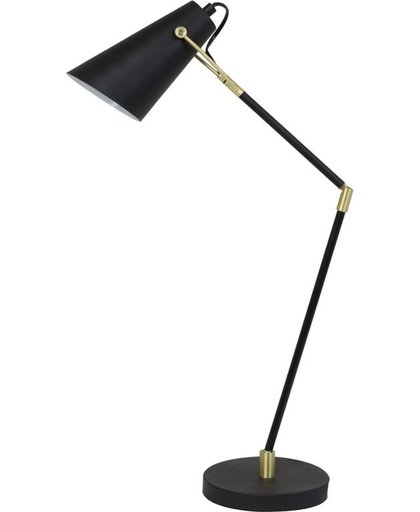Light & Living Bureaulamp  BORRE 76,5x18x89,5 cm  -  zwart+mat goud/glans wit