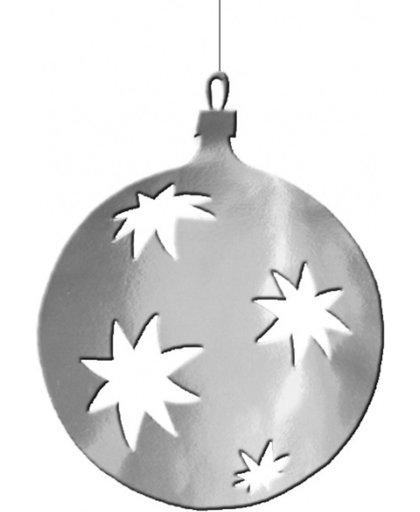 Kerstballen hangdecoratie zilver 40 cm - Kerstklokken Kerstversiering