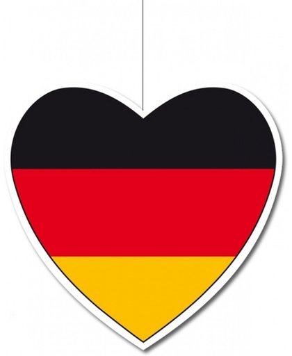 Decoratie hart Duitsland 14 cm