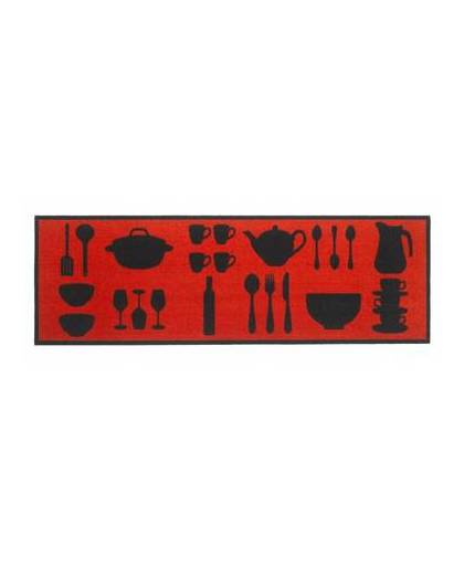 Keukenmat cook&wash rood 50x150 cm