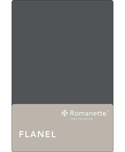 Romanette flanellen laken - Antraciet - Lits-jumeaux (240x260 cm)