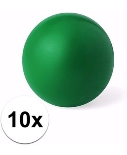 10 groene anti stressballetjes 6 cm - stressbal