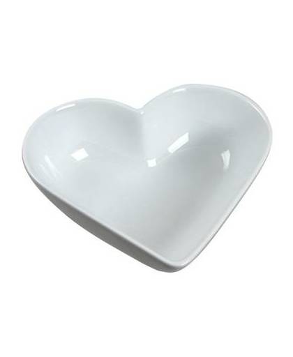 Schaaltje wit hart 13 cm