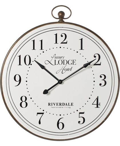 Riverdale Lodge - Wandklok - 109cm - wit/bruin