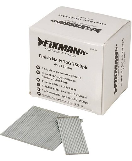 Fixman T-Afwerknagels / Spijkers 16 G, 2500 Stuks 64 X 1,55 Mm