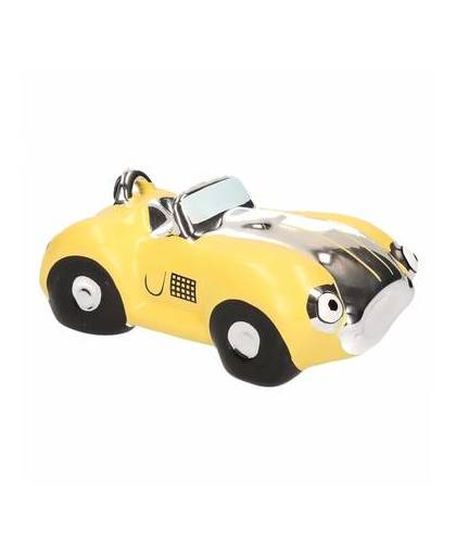 Spaarpot gele sportauto cabriolet 14 cm