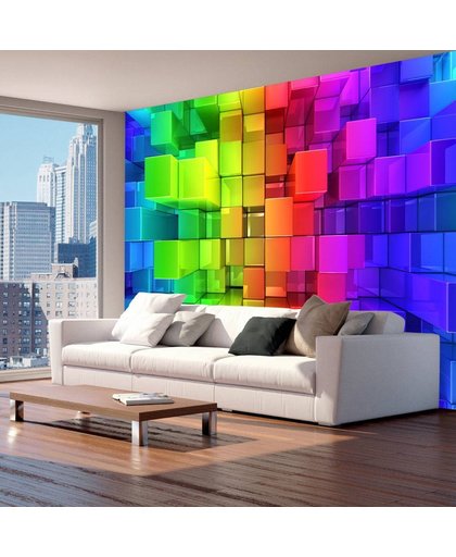 Fotobehang - Puzzel in neon kleuren