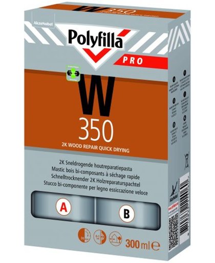 Polyfilla Pro Houtreparatie W350 2K Sneldrogende pasta 600ml
