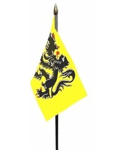 Vlaanderen mini vlaggetje op stok 10 x 15 cm
