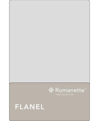 Romanette flanellen laken - Zilver - 1-persoons (150x250 cm)