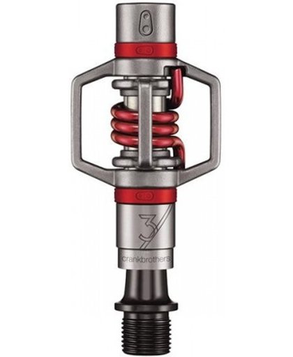 Crankbrothers PEDAAL CBR EGGBEATER 3 ZILVER/ROOD STEL