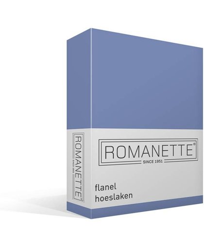 Romanette - Flanel - Hoeslaken - Eenpersoons - 80x200 cm - Jeans