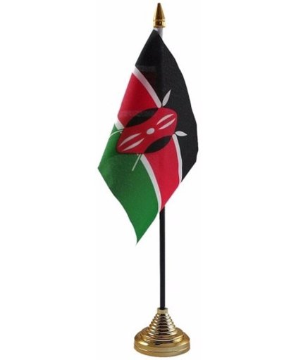 Kenia tafelvlaggetje 10 x 15 cm met standaard