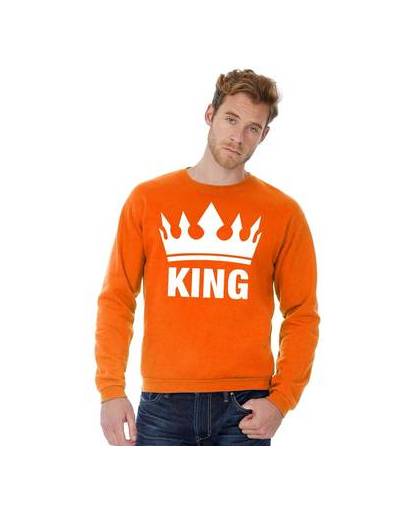 Oranje koningsdag king sweater heren m
