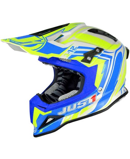 Just1 Crosshelm J12 Flame Yellow/Blue-L