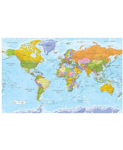 Fotobehang - Gedetailleerde wereldkaart